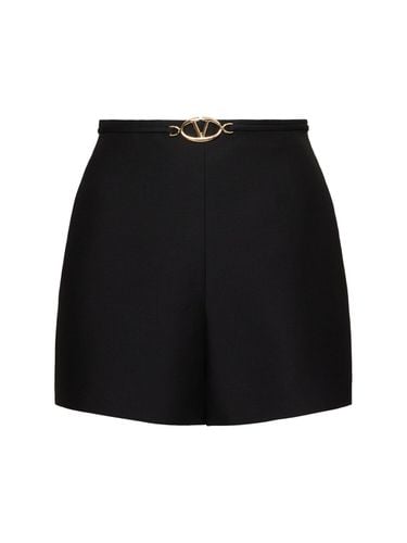 Shorts Couture In Crepe Con Logo - VALENTINO - Modalova