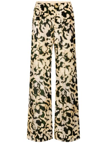 Printed Velvet Flared Pants - FORTE_FORTE - Modalova