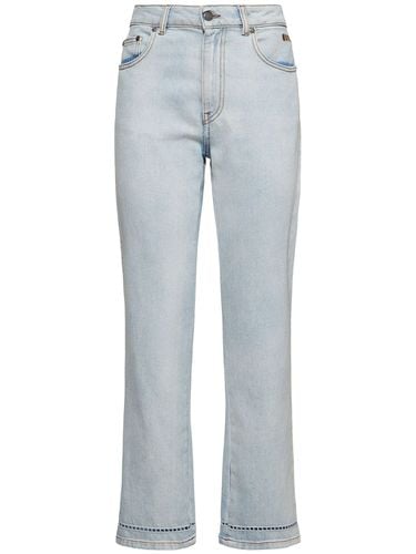 Cotton High Rise Straight Jeans - MSGM - Modalova