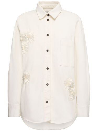 Camisa De Denim Bordada - MSGM - Modalova