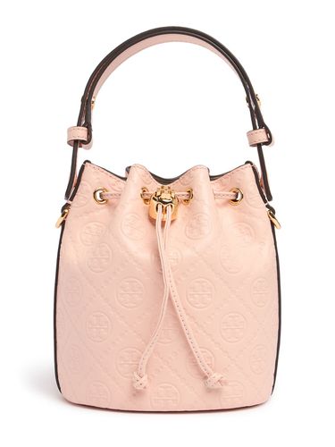 Mini T Monogram Leather Bucket Bag - TORY BURCH - Modalova