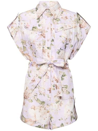 Acacia Linen Playsuit - ZIMMERMANN - Modalova