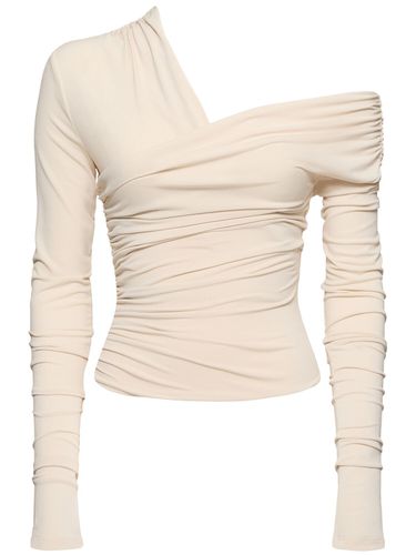 Trixie Draped Jersey Sablé Top - THE ANDAMANE - Modalova