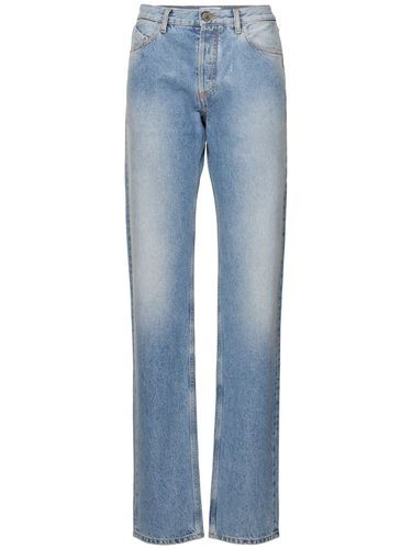 Jeans Dritti In Denim Spalmato - THE ATTICO - Modalova