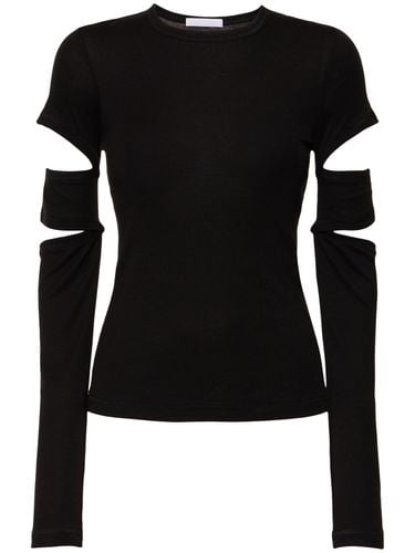 Top A Maniche Lunghe Con Cutout - HELMUT LANG - Modalova