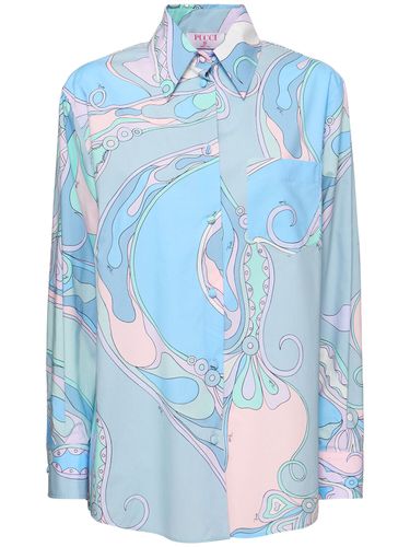 Orchid Print Poplin Shirt - PUCCI - Modalova