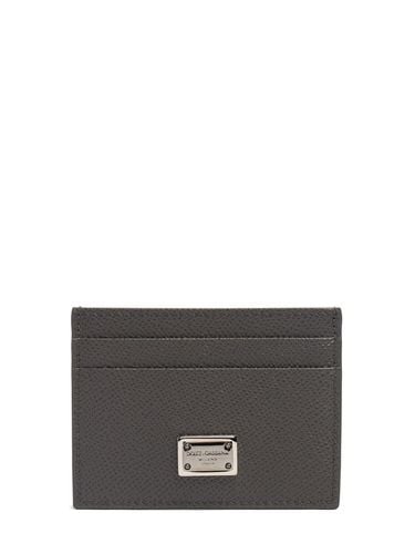 Logo Plaque Leather Card Holder - DOLCE & GABBANA - Modalova