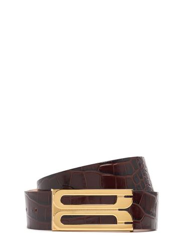 Jumbo Frame Croc Embossed Belt - VICTORIA BECKHAM - Modalova