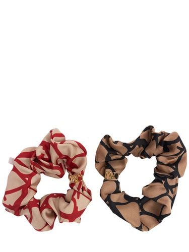 Scrunchie Con Logo En V De Sarga De Seda - VALENTINO GARAVANI - Modalova