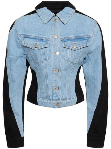 Giacca Cropped In Denim Di Cotone - MUGLER - Modalova