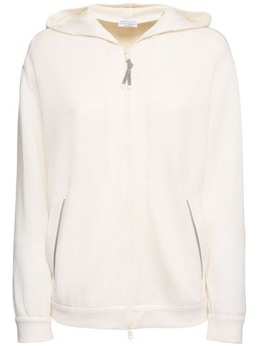 Cotton Blend Sweatshirt Hoodie - BRUNELLO CUCINELLI - Modalova