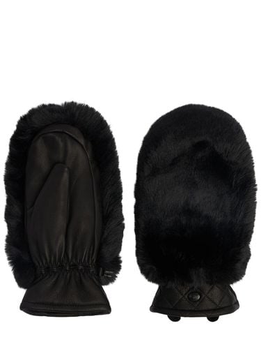 Hill Faux Fur & Leather Mittens - GOLDBERGH - Modalova