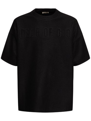 Kurzärmeliges T-shirt Aus Wolle Mit Frottee-logo - FEAR OF GOD - Modalova