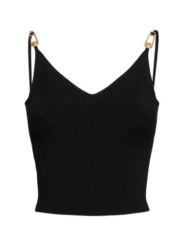 Stretch Viscose Knit Top - VERSACE - Modalova