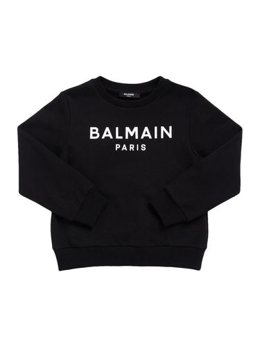 Sudadera De Algodón Estampada - BALMAIN - Modalova