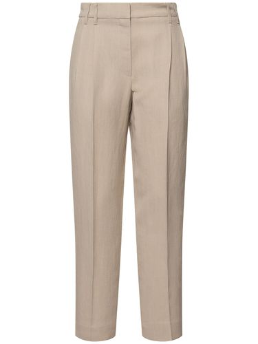 Fluid Linen Blend Twill Cropped Pants - BRUNELLO CUCINELLI - Modalova