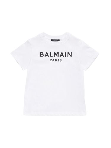 Camiseta De Jersey De Algodón Estampada - BALMAIN - Modalova