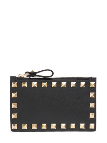 Porta Carte Di Credito Rockstud In Pelle - VALENTINO GARAVANI - Modalova