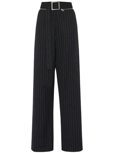 Tailored Pinstripe Wool Wide Pants - JEAN PAUL GAULTIER - Modalova