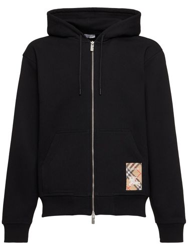 Burberry Check Label Zip Hoodie - BURBERRY - Modalova