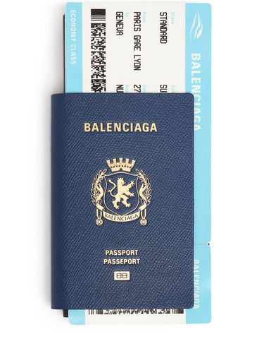 Porta Passaporto In Pelle Con Logo - BALENCIAGA - Modalova