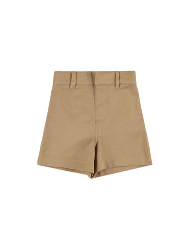 Cotton Blend Gabardine Shorts - BURBERRY - Modalova