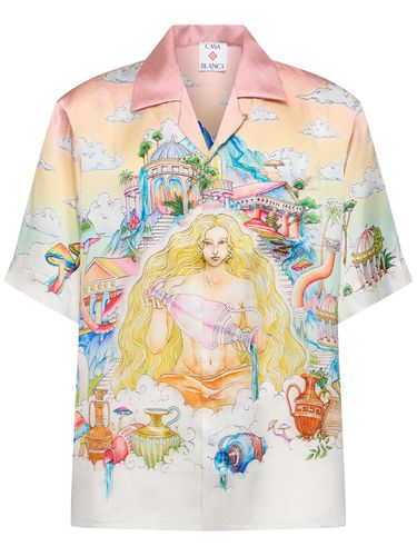 Cuban Collar Short Sleeve Silk Shirt - CASABLANCA - Modalova