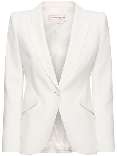 Blazer De Crepé De Viscosa Con Botón - ALEXANDER MCQUEEN - Modalova