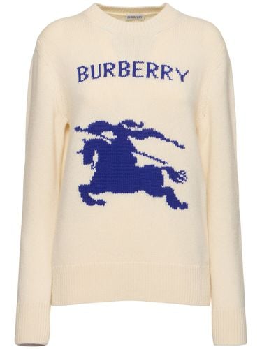 Maglia Girocollo In Lana E Cashmere - BURBERRY - Modalova