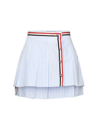 Minifalda Plisada De Popelina De Algodón - THOM BROWNE - Modalova