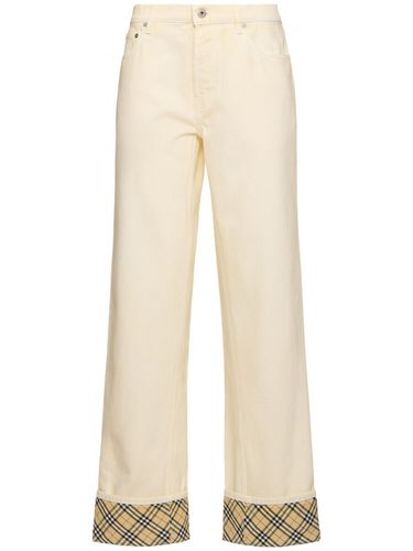 Cotton Denim Straight Jeans - BURBERRY - Modalova