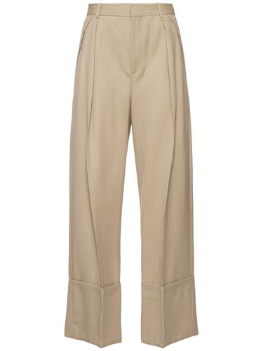 Wide Leg Turn-up Pants - VICTORIA BECKHAM - Modalova