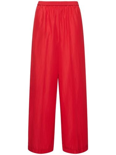 Elastic Waist Taffeta Wide Leg Pants - FORTE_FORTE - Modalova