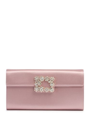 Crystal Flower Satin Envelope Clutch - ROGER VIVIER - Modalova