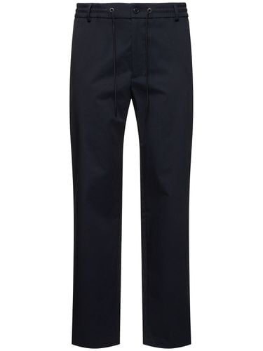 Cotton Blend Gabardine Pants - MONCLER - Modalova