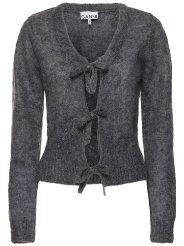 Cardigan In Misto Mohair Con Laccini - GANNI - Modalova