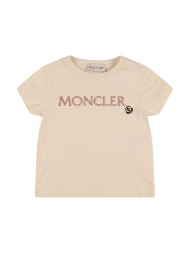 Camiseta De Algodón Con Logo Bordado - MONCLER - Modalova