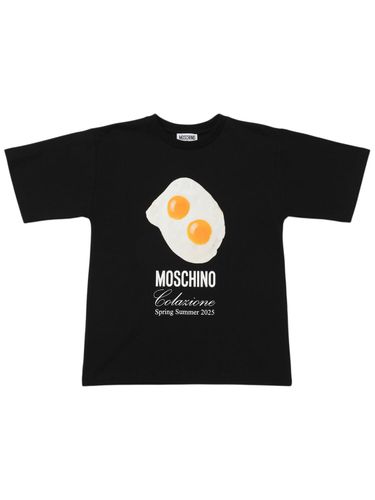 Camiseta De Jersey De Algodón Estampada - MOSCHINO - Modalova