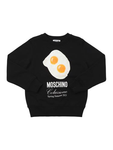 Sudadera De Algodón Con Cuello Redondo - MOSCHINO - Modalova