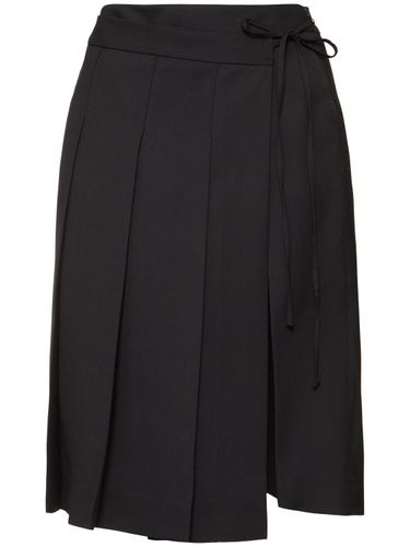 Ribbon Pleated Midi Skirt - DUNST - Modalova