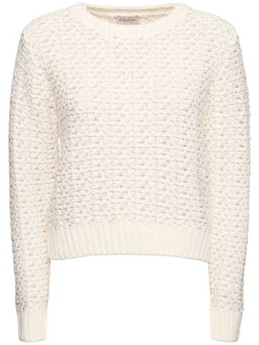 Cotton Blend Textured Sweater - MONCLER - Modalova