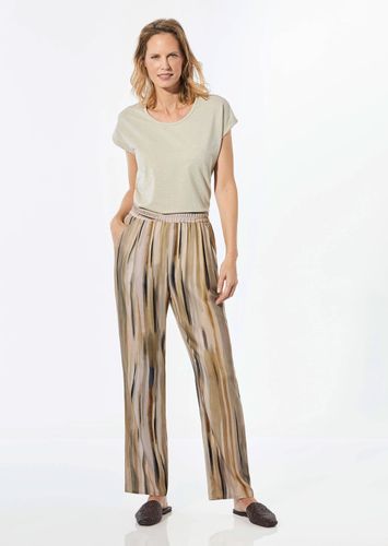 Palazzo-Hose mit sommerlichem Druck - beige / gemustert - Gr. 195 von - Goldner Fashion - Modalova