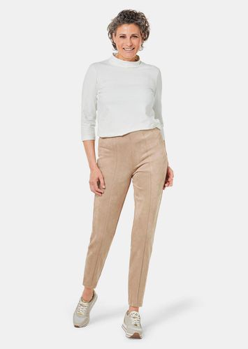 Moderne Leggings in trendigem Velourslederimitat - beige - Gr. 22 von - Goldner Fashion - Modalova