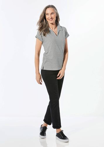 Shirt mit dezentem Jacquard - / weiß / gemustert - Gr. 19 von - Goldner Fashion - Modalova