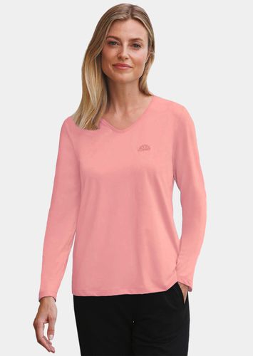 Shirt mit V-Ausschnitt und Langarm - rosé - Gr. 22 von - Goldner Fashion - Modalova