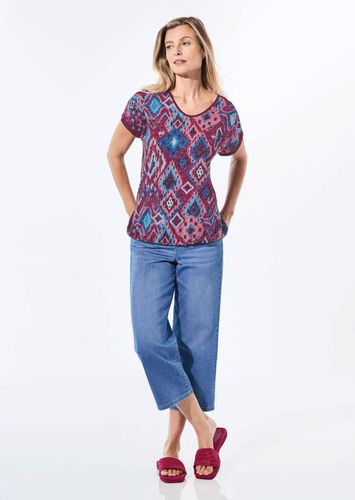 Shirt aus Effektgarn - sangria / blau / gemustert - Gr. 20 von - Goldner Fashion - Modalova