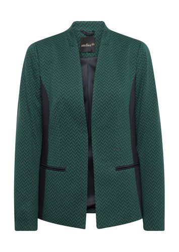 Aufwendiger Jacquardblazer aus weichem Jersey - dunkelgrün / gemustert - Gr. 19 von - Goldner Fashion - Modalova