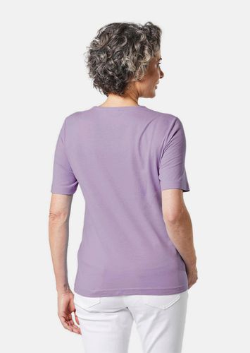Basic T-Shirt aus reiner Baumwolle - flieder - Gr. 52 von - Goldner Fashion - Modalova
