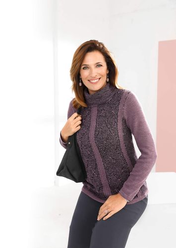 Schöner Rollkragenpullover mit Strickmix - hortensie / melange - Gr. 19 von - Goldner Fashion - Modalova