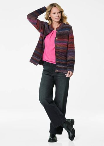 Strickjacke mit Multicolor Ringeloptik - marine / rot / gemustert - Gr. 24 von - Goldner Fashion - Modalova